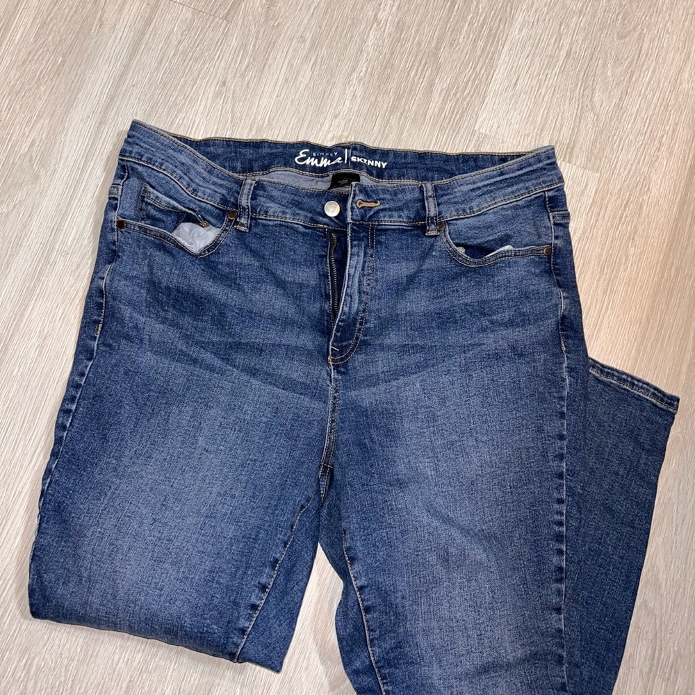 Womens plus size 16w Simply Emma skinny jeans - Picture 2 of 4